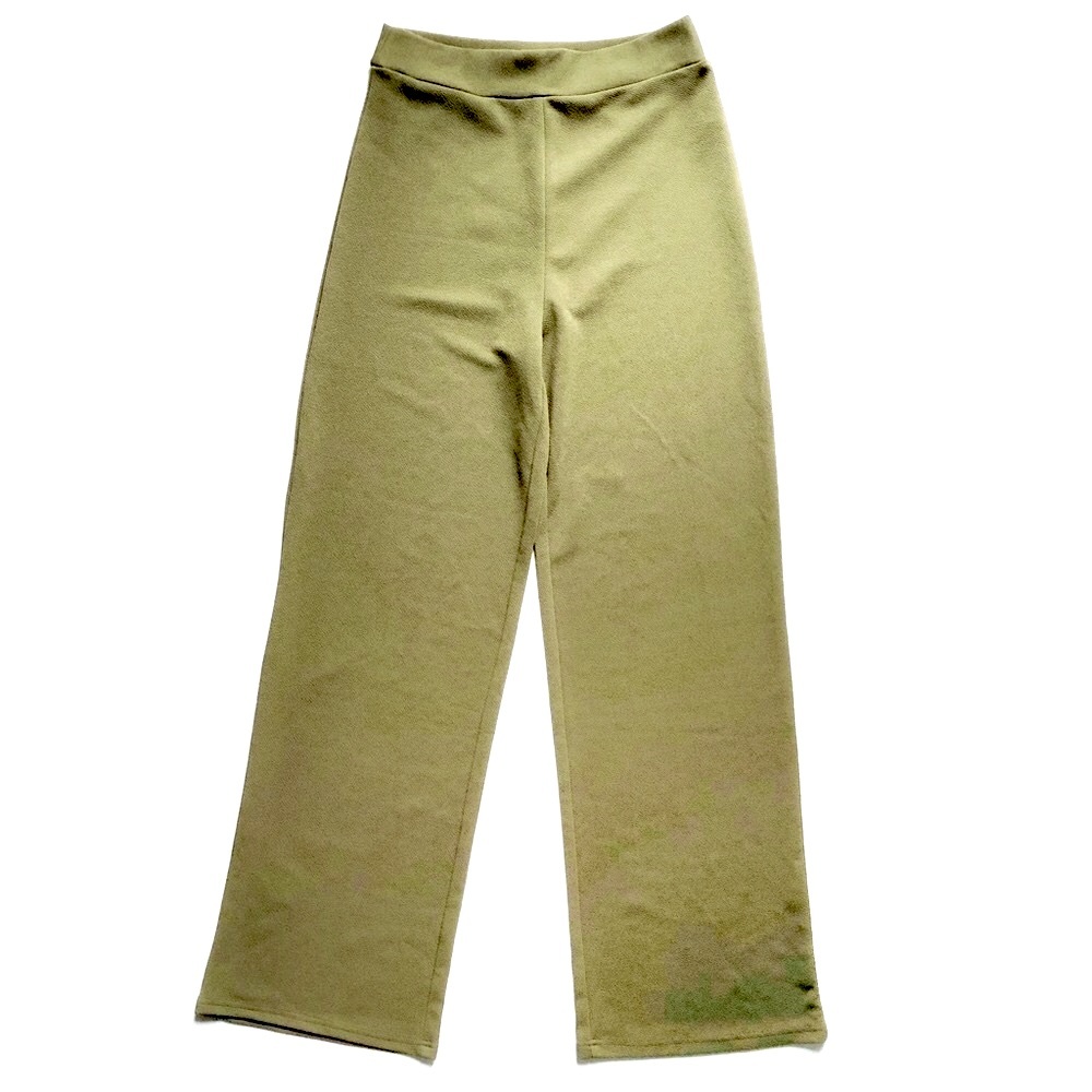 NWT Revamped Green High Waist Wide Leg Knit Pants Size Medium